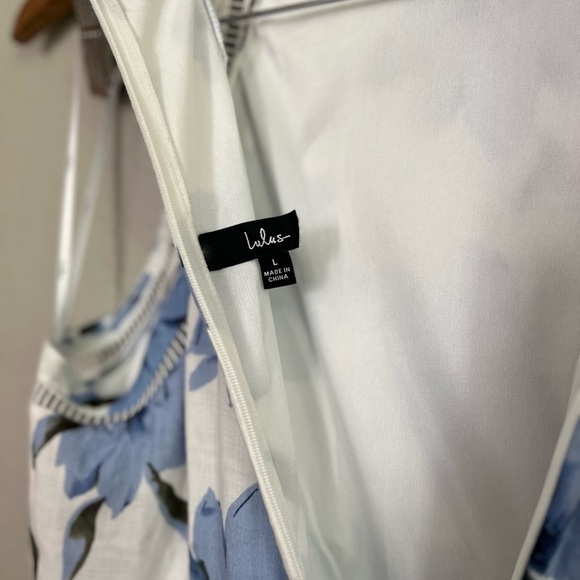 Zahara Blue and White Floral Print Midi Dress - Picture 10 of 10